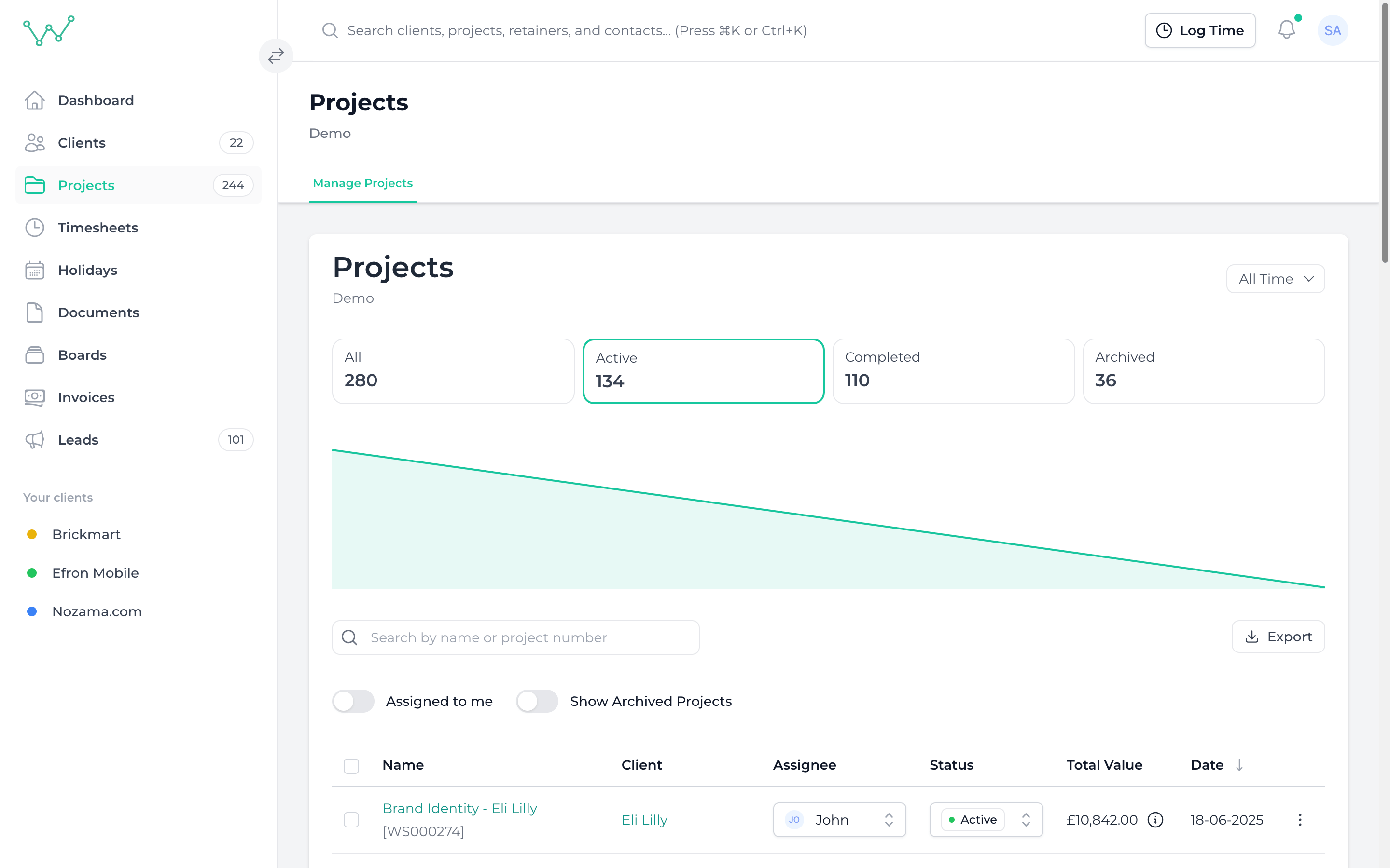 Wisdom Projects Screen