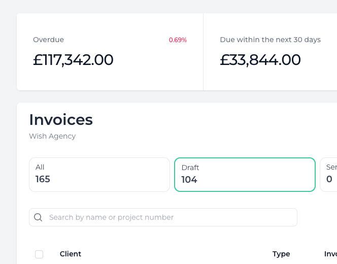Invoicing in Wisdom screenshot